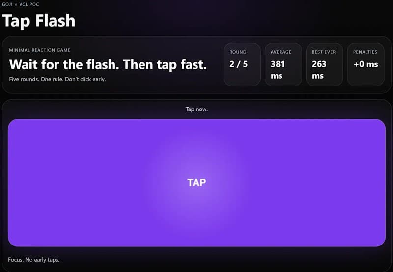 Tap Flash (Self-Improving Game)