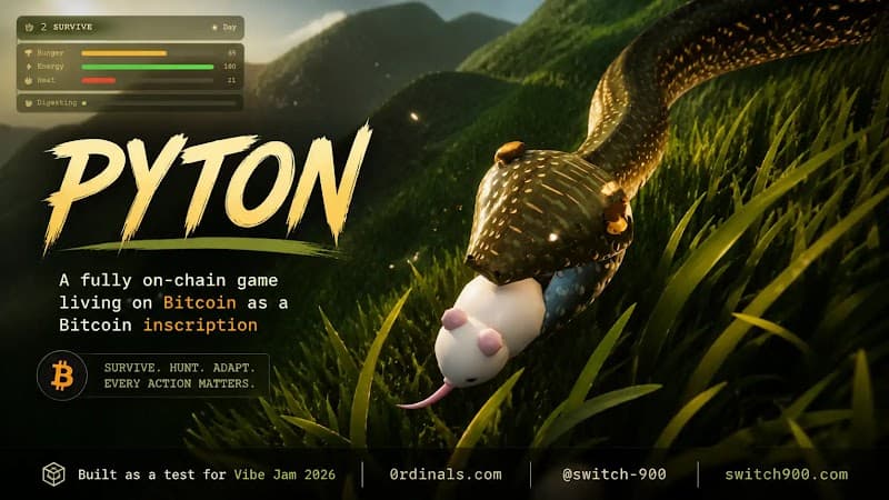Python — 3D Snake Survival Game on Bitcoin
